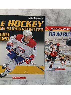 Lot de livres de hockey en français – Enfants + vedettes LNH 2019-2020 Paul